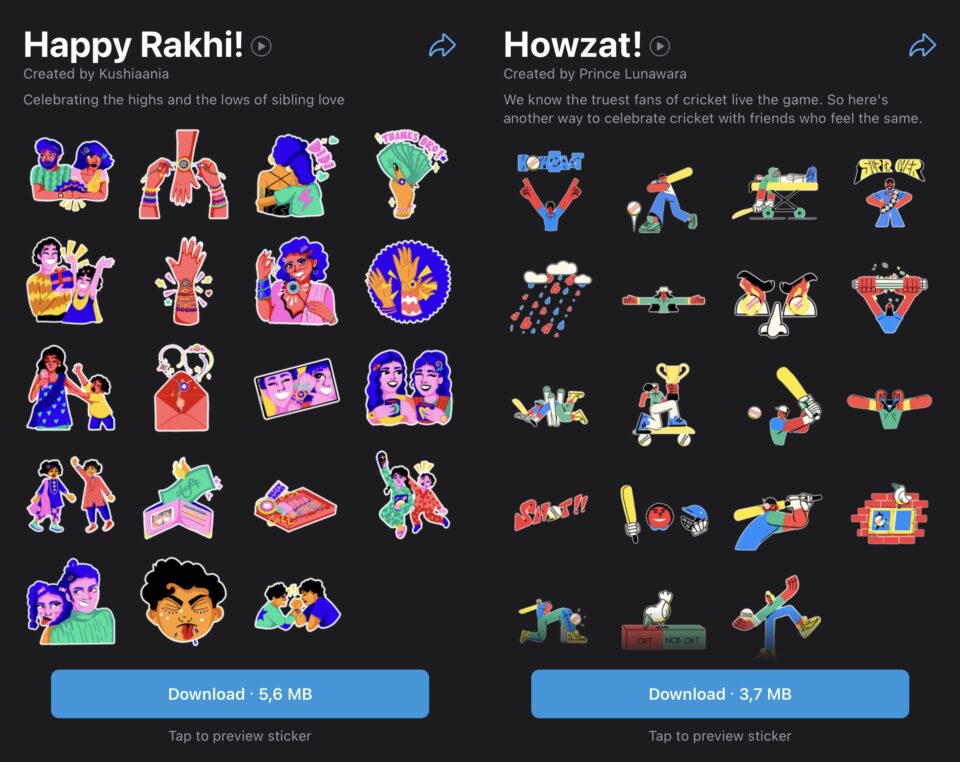 Happy Rakhi and Howzat sticker packs are available in India | WABetaInfo