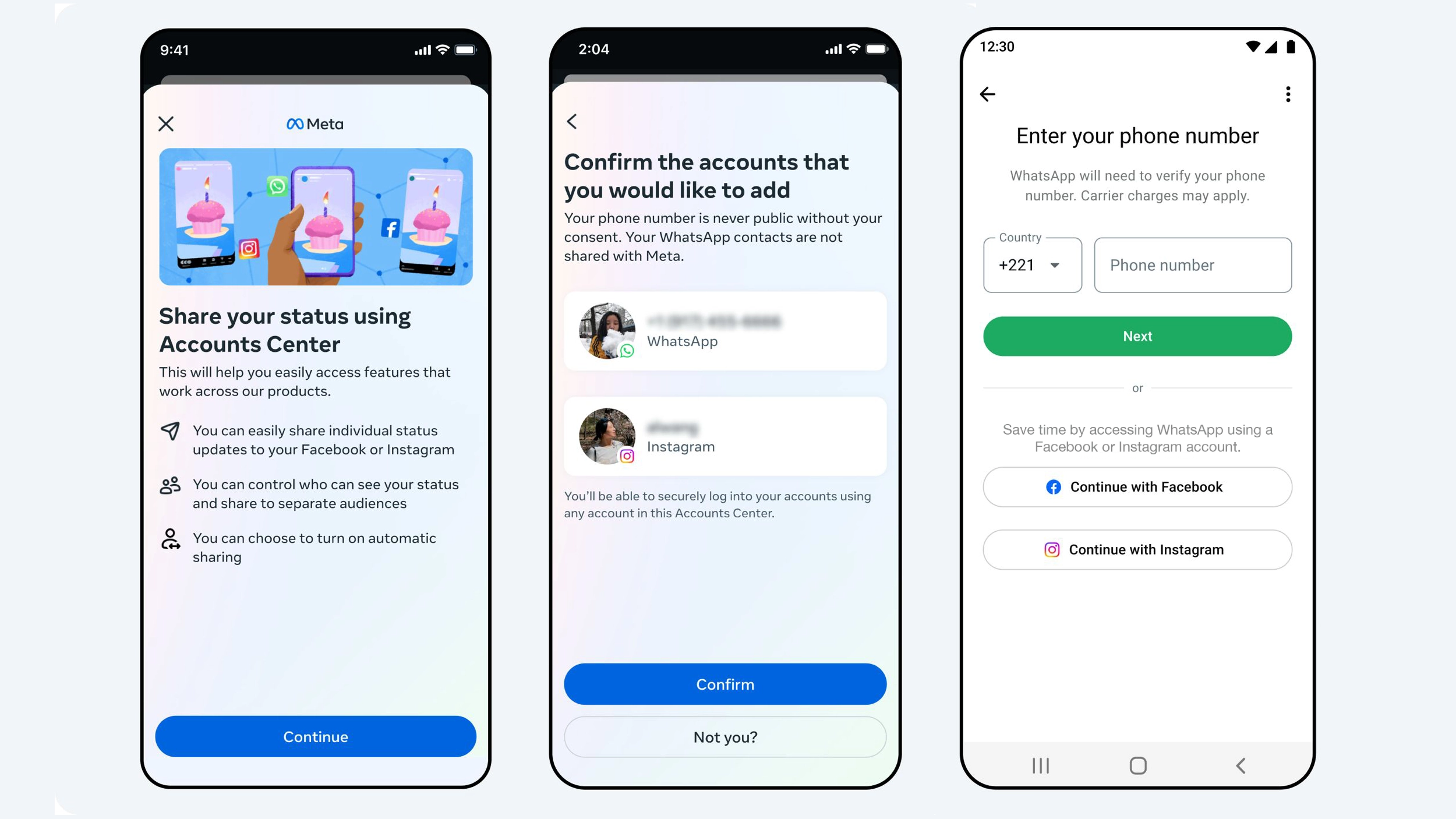 The image shows Accounts Center, the official hub where users can manage their interactions with other Meta apps.