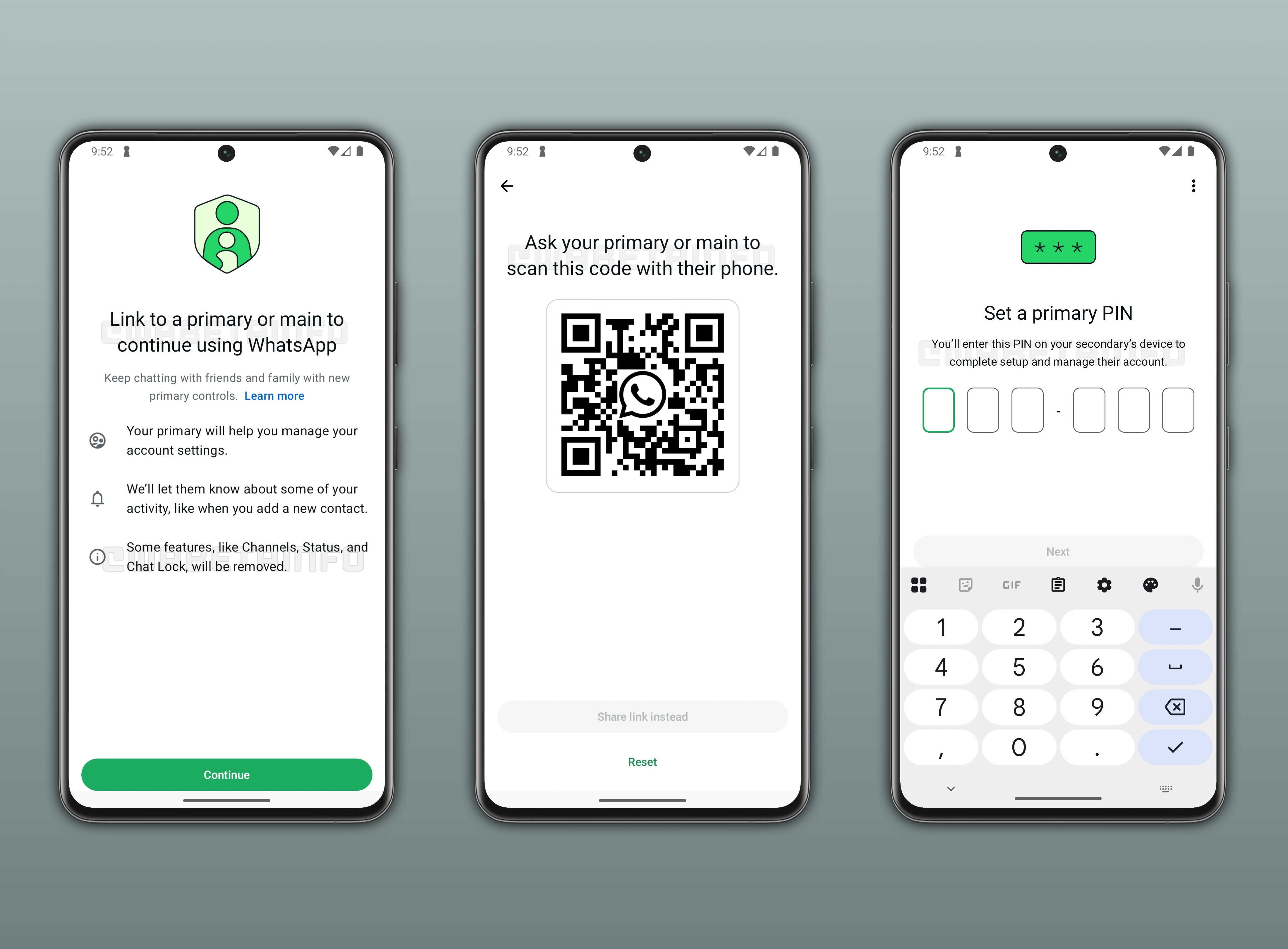 Screenshot showing how to configure a secondary account on WhatsApp beta for Android