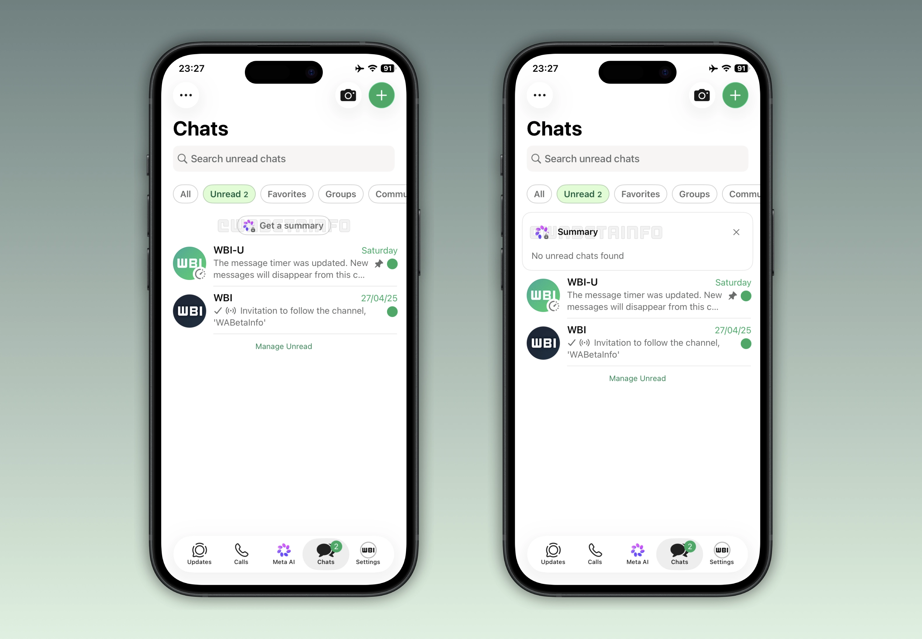 Generate private summaries of multiple unread chats on WhatsApp beta for iOS