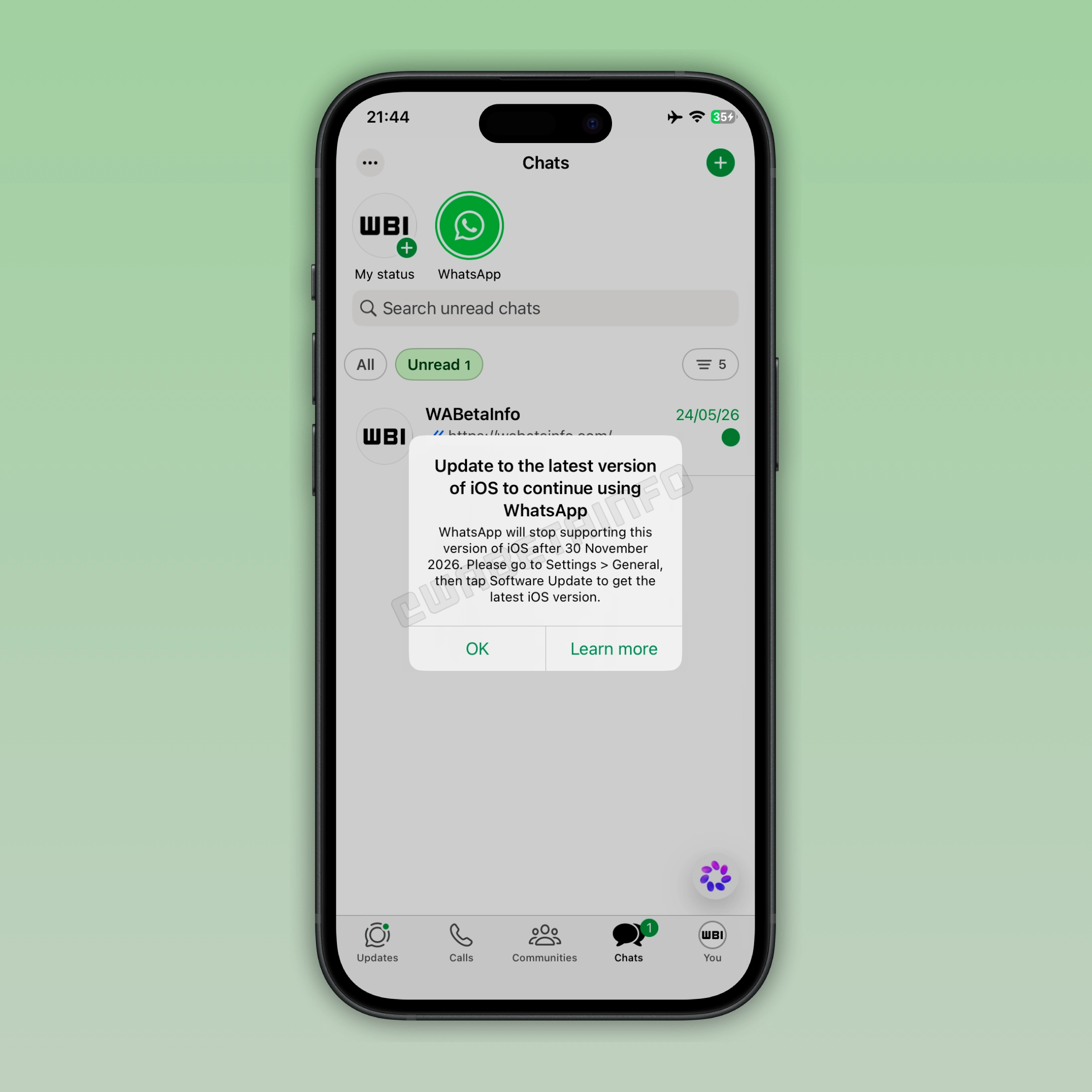 WhatsApp Drops Support For Older IOS Versions In November 2026 WABetaInfo