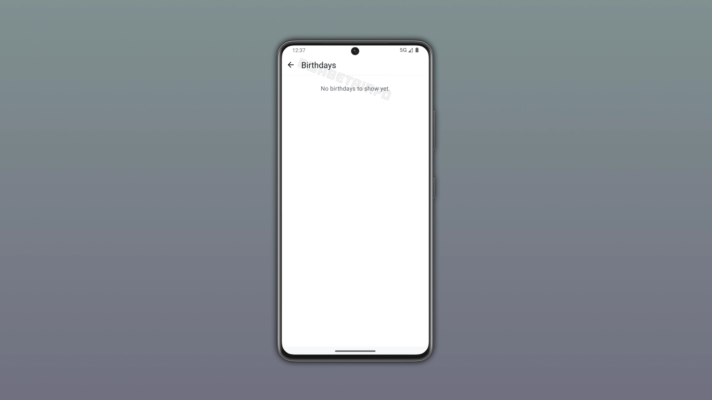 The image shows a section where users can see upcoming birthdays from their contacts on WhatsApp beta for Android