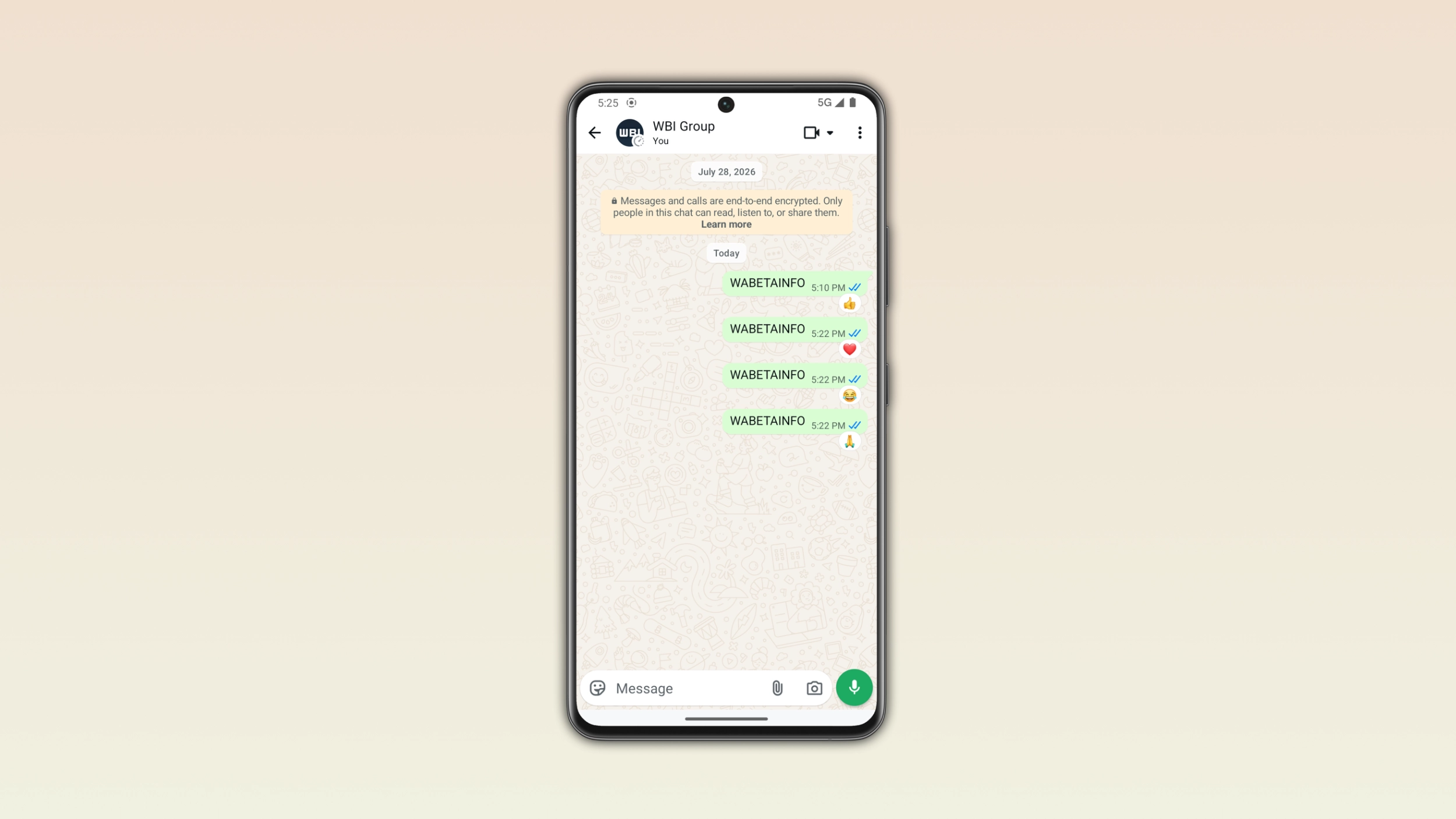 The image shows animated emoji reactions on WhatsApp for Android