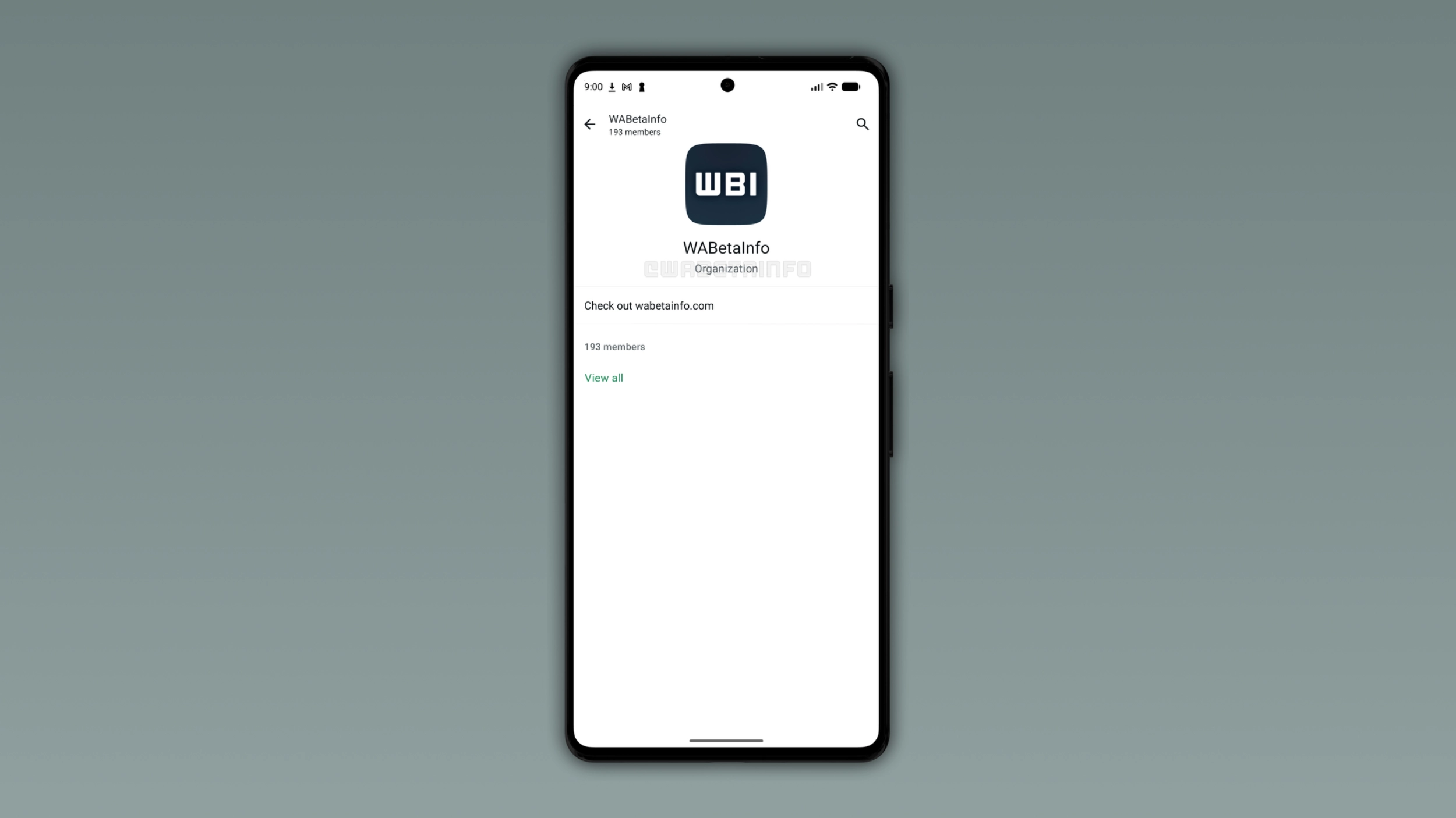 The image shows the Organizations feature for WhatsApp communities