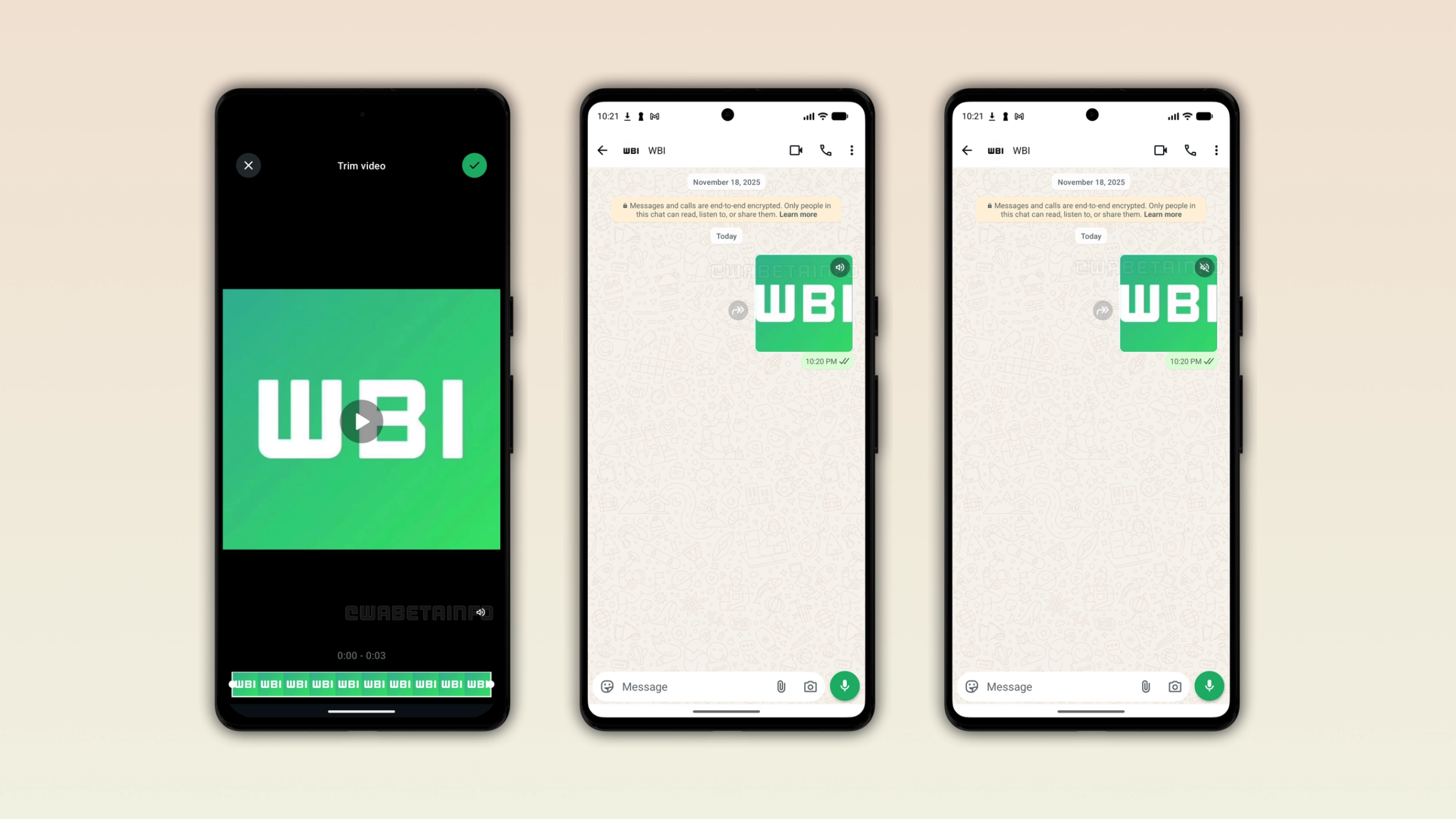 The image shows the sound stickers feature on WhatsApp for Android